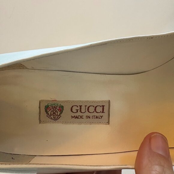 Vintage Gucci High Hell Pump Wedding Bridal Luxury 80s Leather Italy Courthouse - Picture 2 of 10